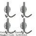 4 PACK Slimline Double Coat Hook On Round Rose 35mm Proj Bright Stainless Steel 1