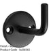 Slimline Single Coat Hook On Round Rose - 45mm Projection - Matt Black 1