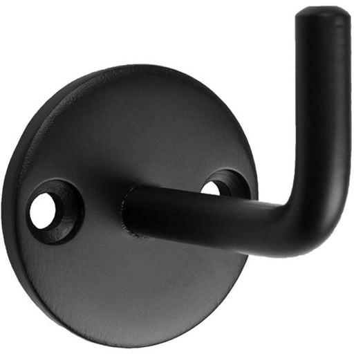 Slimline Single Coat Hook On Round Rose - 45mm Projection - Matt Black