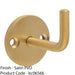 Slimline Single Coat Hook On Round Rose - 45mm Projection - Satin Brass PVD 1