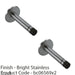 2 PACK Coat Hook On Concealed Fix Rose Rubber Tip 93mm Projection Bright Steel 1