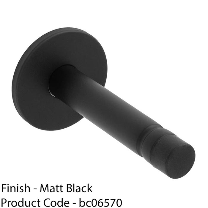 Coat Hook On Concealed Fix Rose Rubber Tip - 93mm Projection Matt Black 1