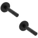 2 PACK Coat Hook On Concealed Fix Rose Rubber Tip 93mm Projection Matt Black