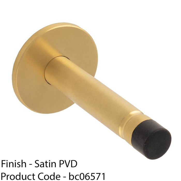 Coat Hook On Concealed Fix Rose Rubber Tip - 93mm Projection Satin Brass PVD 1