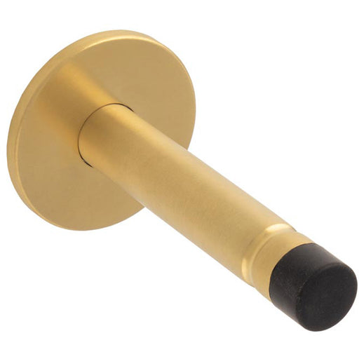 Coat Hook On Concealed Fix Rose Rubber Tip - 93mm Projection Satin Brass PVD