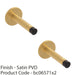 2 PACK Coat Hook Concealed Fix Rose Rubber Tip 93mm ProjectiSatin Brass PVD 1