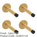 4 PACK Coat Hook Concealed Fix Rose Rubber Tip 93mm ProjectiSatin Brass PVD 1