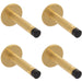 4 PACK Coat Hook Concealed Fix Rose Rubber Tip 93mm ProjectiSatin Brass PVD