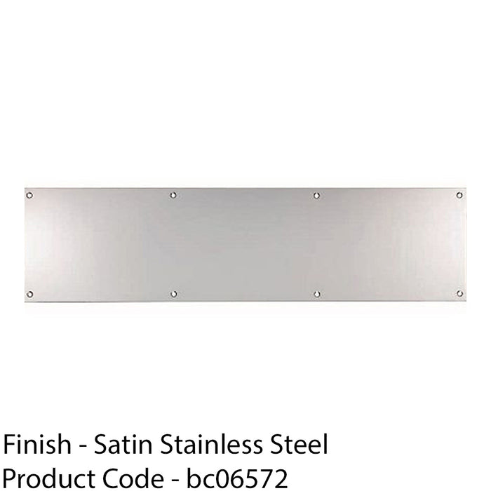 590mm x 150mm Plain Door Kickplate - Satin Stainless Steel Kick Plate Protector 1