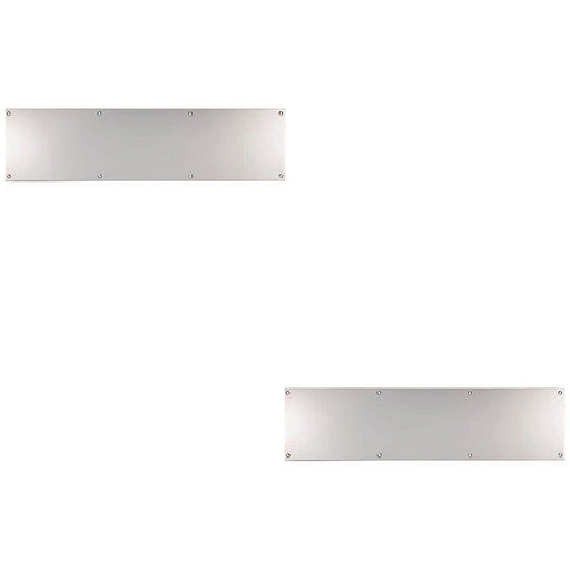 2 PACK 590mm x 150mm Door Kickplate Satin Stainless Steel Kick Plate Protector