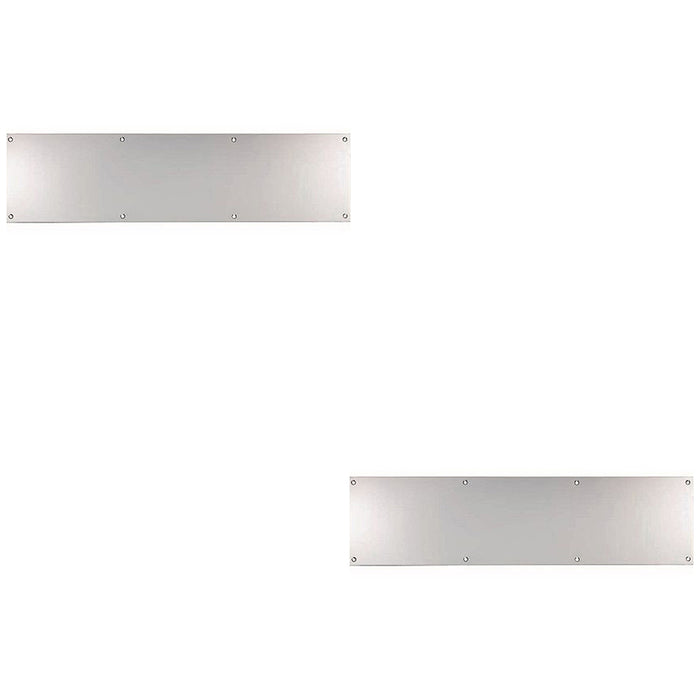 2 PACK 590mm x 150mm Door Kickplate Satin Stainless Steel Kick Plate Protector