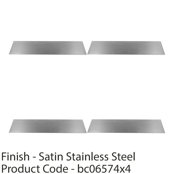 4 PACK 650mm x 150mm Door Kickplate Satin Stainless Steel Kick Plate Protector 1