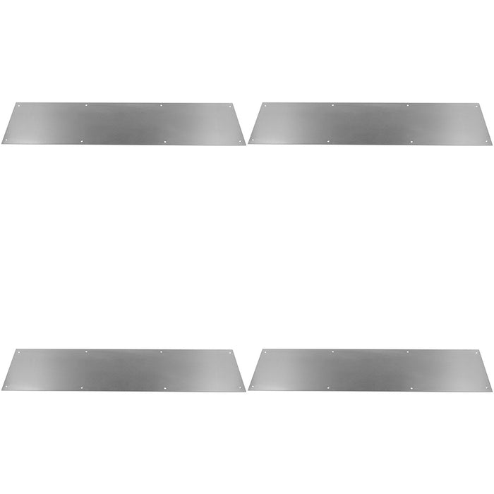 4 PACK 650mm x 150mm Door Kickplate Satin Stainless Steel Kick Plate Protector