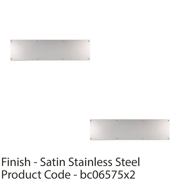 2 PACK 675mm x 150mm Door Kickplate Satin Stainless Steel Kick Plate Protector 1