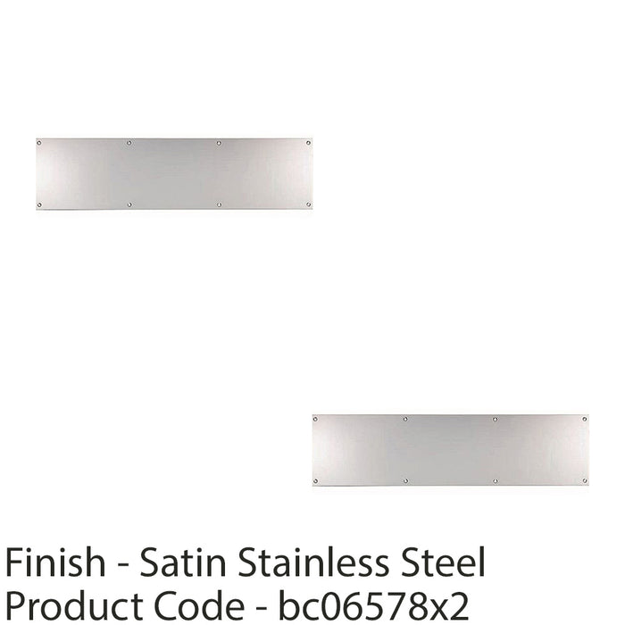 2 PACK 725mm x 150mm Door Kickplate Satin Stainless Steel Kick Plate Protector 1