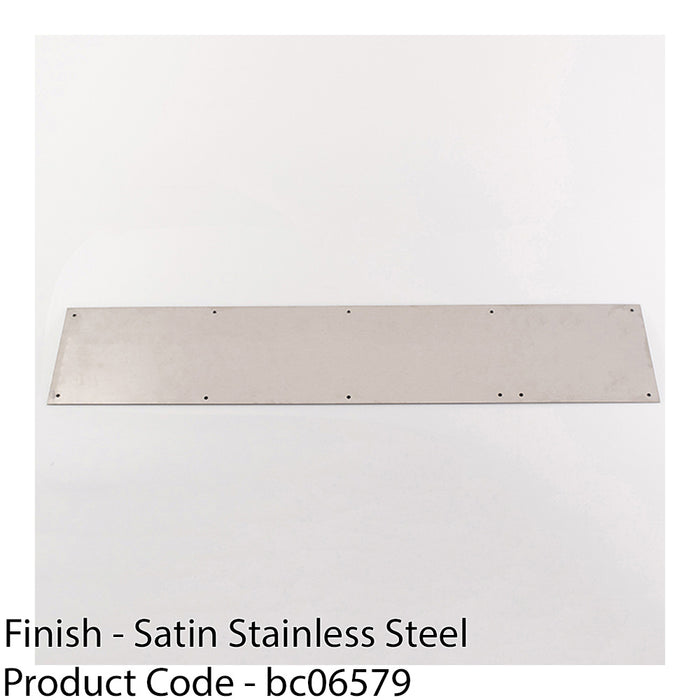 750mm x 150mm Plain Door Kickplate - Satin Stainless Steel Kick Plate Protector 1