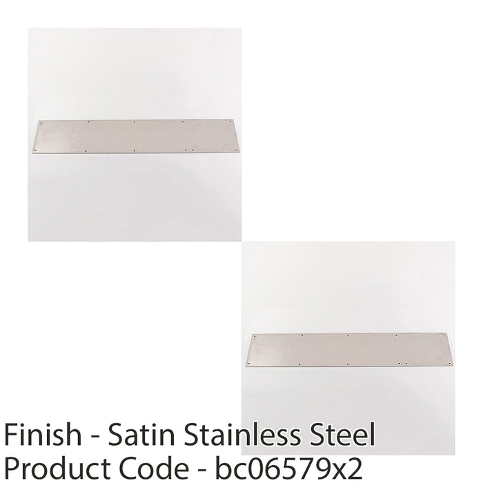 2 PACK 750mm x 150mm Door Kickplate Satin Stainless Steel Kick Plate Protector 1