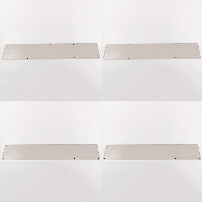 4 PACK 750mm x 150mm Door Kickplate Satin Stainless Steel Kick Plate Protector