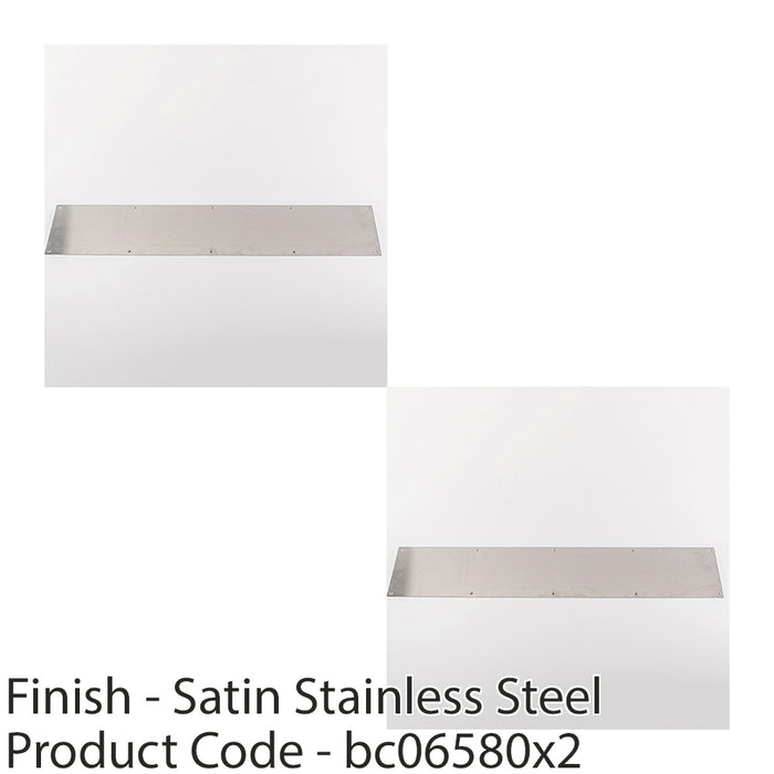 2 PACK 790mm x 150mm Door Kickplate Satin Stainless Steel Kick Plate Protector 1