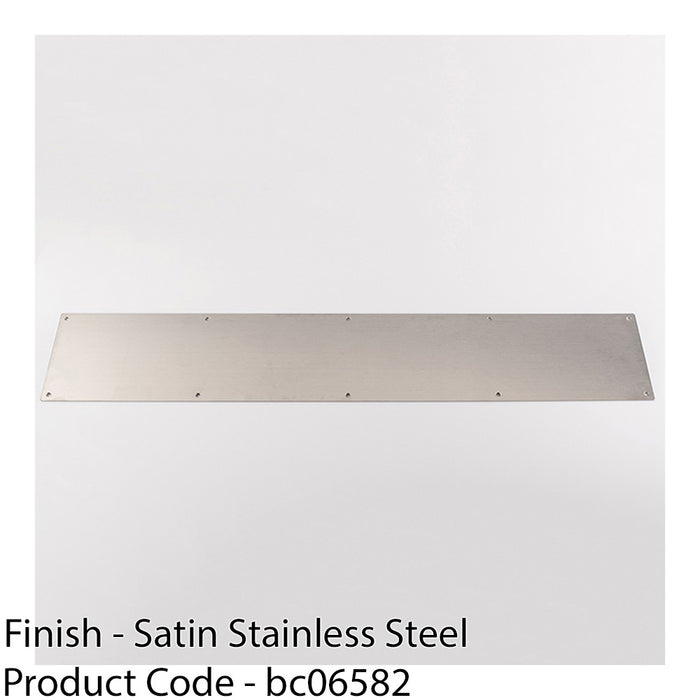 815mm x 150mm Plain Door Kickplate - Satin Stainless Steel Kick Plate Protector 1