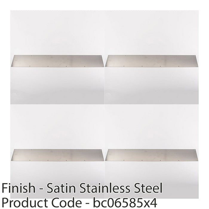 4 PACK 880mm x 150mm Door Kickplate Satin Stainless Steel Kick Plate Protector 1