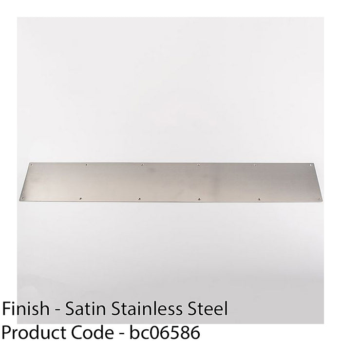 890mm x 150mm Plain Door Kickplate - Satin Stainless Steel Kick Plate Protector 1