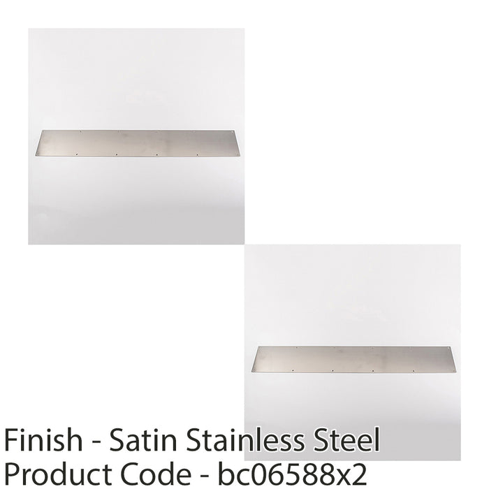 2 PACK 915mm x 150mm Door Kickplate Satin Stainless Steel Kick Plate Protector 1