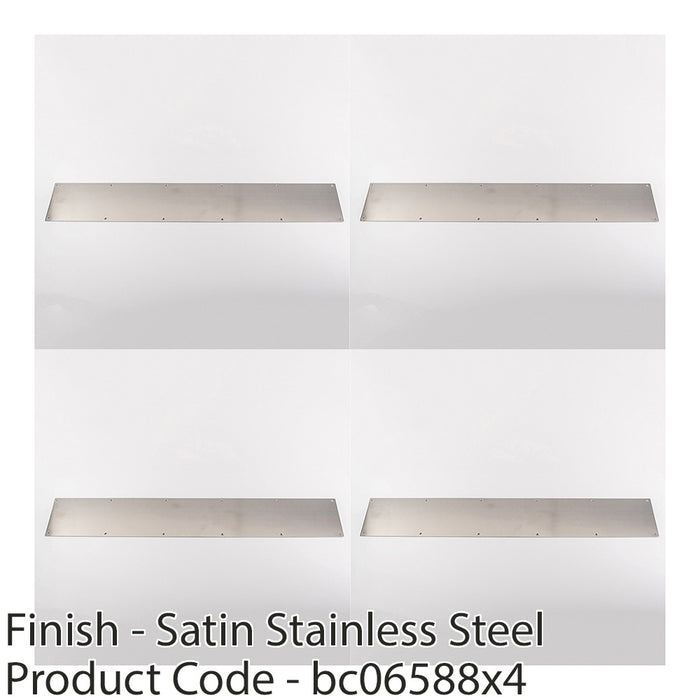 4 PACK 915mm x 150mm Door Kickplate Satin Stainless Steel Kick Plate Protector 1