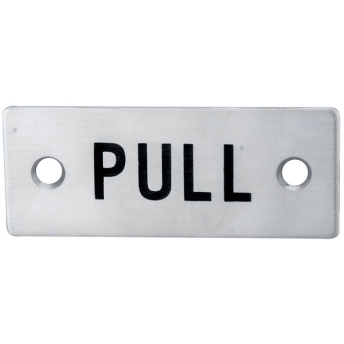 Rectangular Door PULL Sign 75 x 30mm Satin Stainless Steel Door Plate