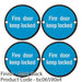 4 PACK Fire Door Keep Locked Sign 64mm Fixing Centres 76mm Dia Matt Black 1