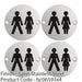 4 PACK Bathroom Door Unisex Symbol Sign 64mm Fixing Centres 76mm Dia Satin Steel 1