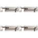 4 PACK Cranked Surface Mounted Sliding Door Bolt Lock 80mm x 38mm Bright Steel