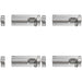 4 PACK Straight Barrel Surface Sliding Door Bolt Lock 200mm x 38mm Bright Steel