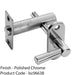 1 Sided Door Security Bolt Lock & Lever Turn - Polished Chrome Rounded Plate 1