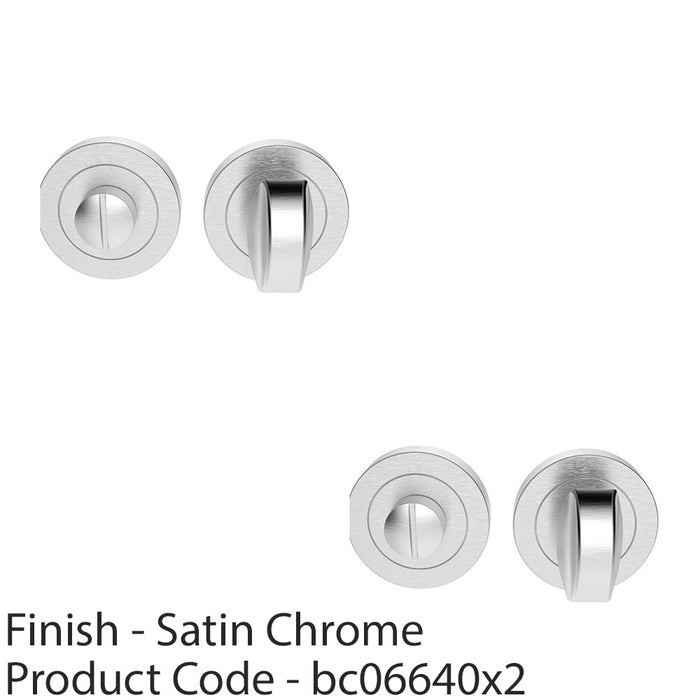 2 PACK Thumbturn Lock And Release Handle Concealed Fix 50mm Dia Satin Chrome 1