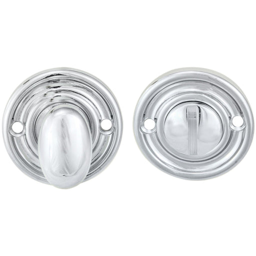 Reeded Design Thumbturn Lock And Release Handle 42mm Dia Polished Chrome