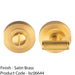 Knurled T Bar Thumbturn & Release Lock - Satin Brass - Bathroom Door WC 1