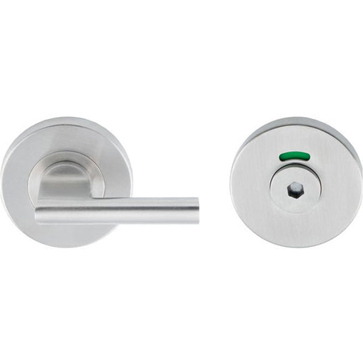 Disabled Thumbturn Handle With Hex Release & Occupancy Indicator Satin Steel