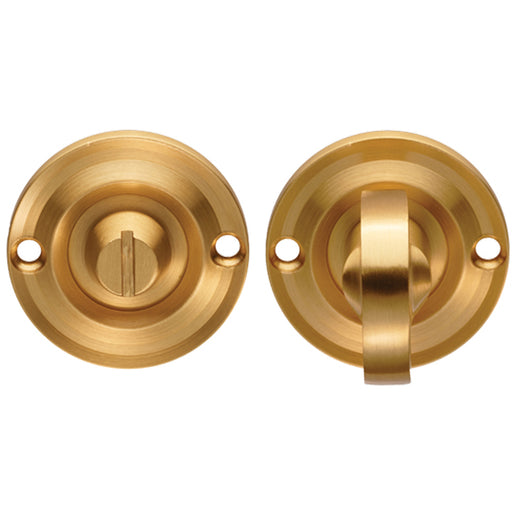 Small Bathroom Thumbturn Lock And Release Handle 67mm Spindle Satin Brass