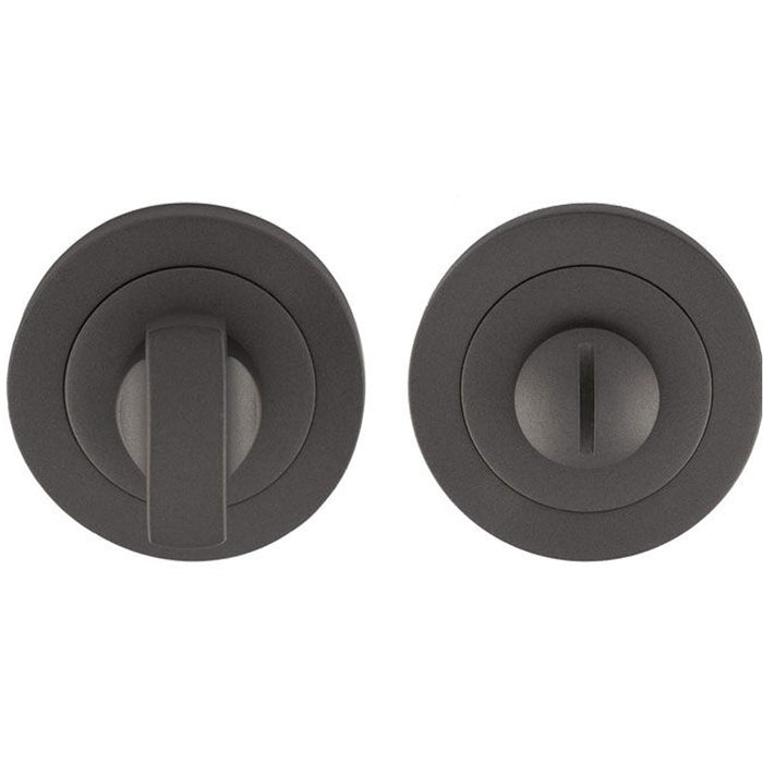 Thumbturn Lock and Release Handle Concealed Fix Round Rose Anthracite Grey