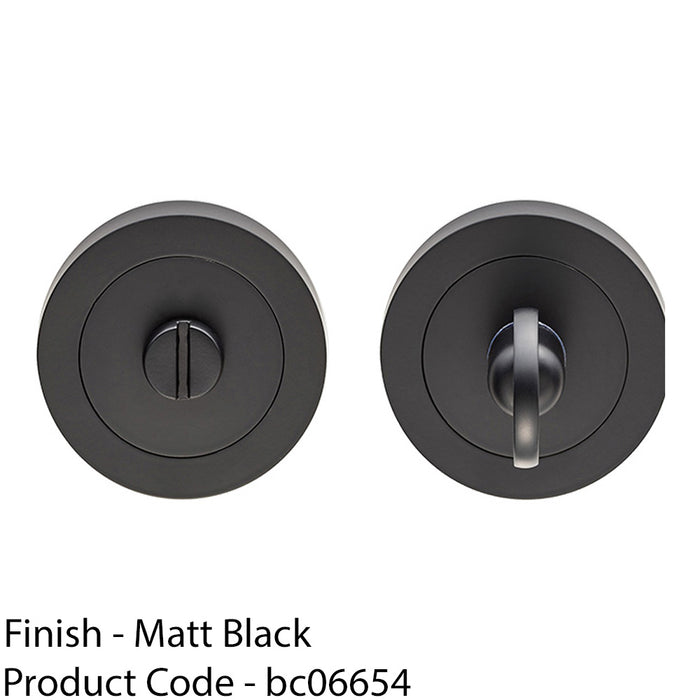 Thumbturn Lock and Release Handle 50mm Diameter Round Rose Matt Black 1