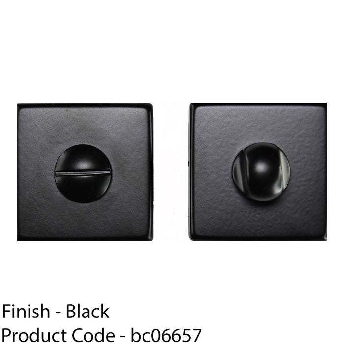 Square Rose Thumbturn & Release Lock - Matt Black - Bathroom Door WC 1
