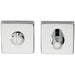 Square Rose Thumbturn & Release Lock - Polished Chrome - Bathroom Door WC