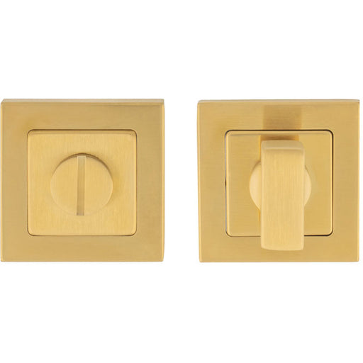 Thumbturn Lock and Release Handle Concealed Fix Square Rose Satin Brass PVD
