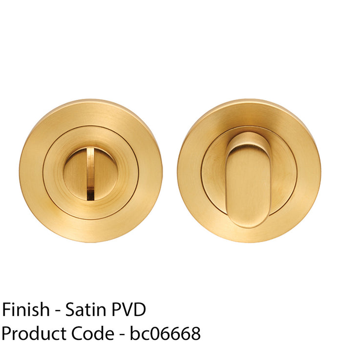 Round Thumbturn Lock and Release With Indicator Satin Brass PVD 1