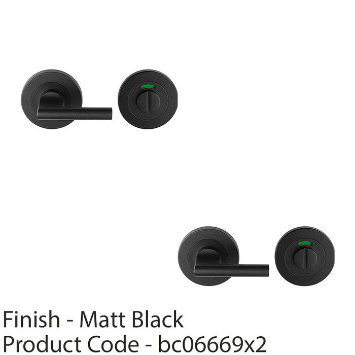 2 PACK Disabled Thumbturn Handle With Release With Indicator Matt Black 1