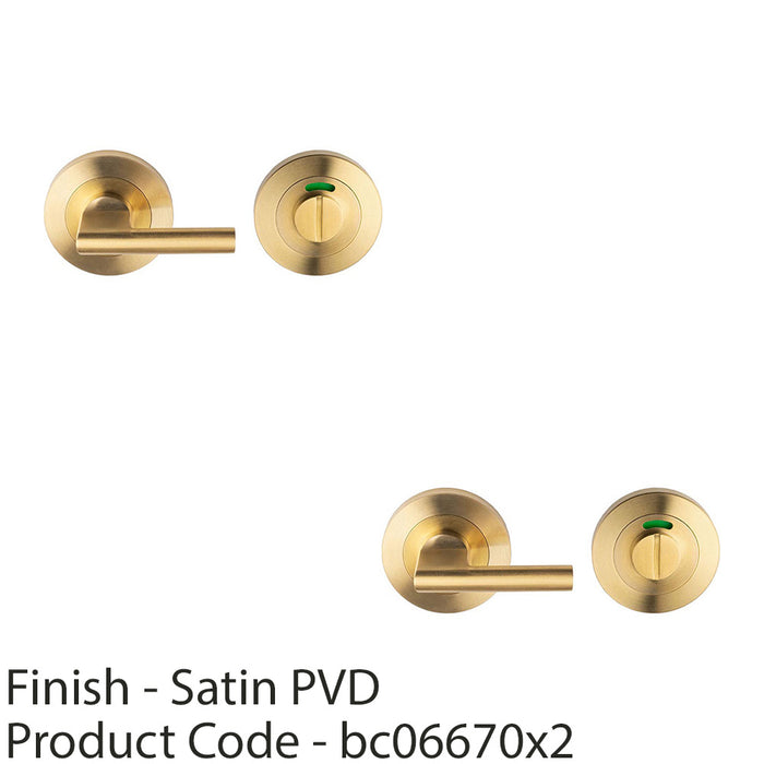 2 PACK Disabled Thumbturn Handle With Release With Indicator Satin Brass PVD 1