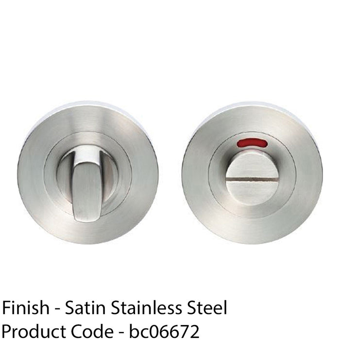 Round Thumbturn Door Lock and Coin Release With Indicator Satin Stainless Steel 1
