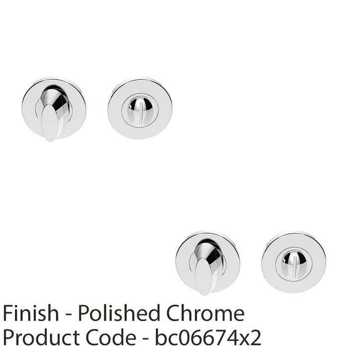 2 PACK Thumbturn Lock and Release Handle Concealed Fix Push Rose Polished Chrome 1