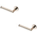 2 PACK Mitred Bathroom Toilet Roll Holder On Rose Concealed Fix Bright Steel
